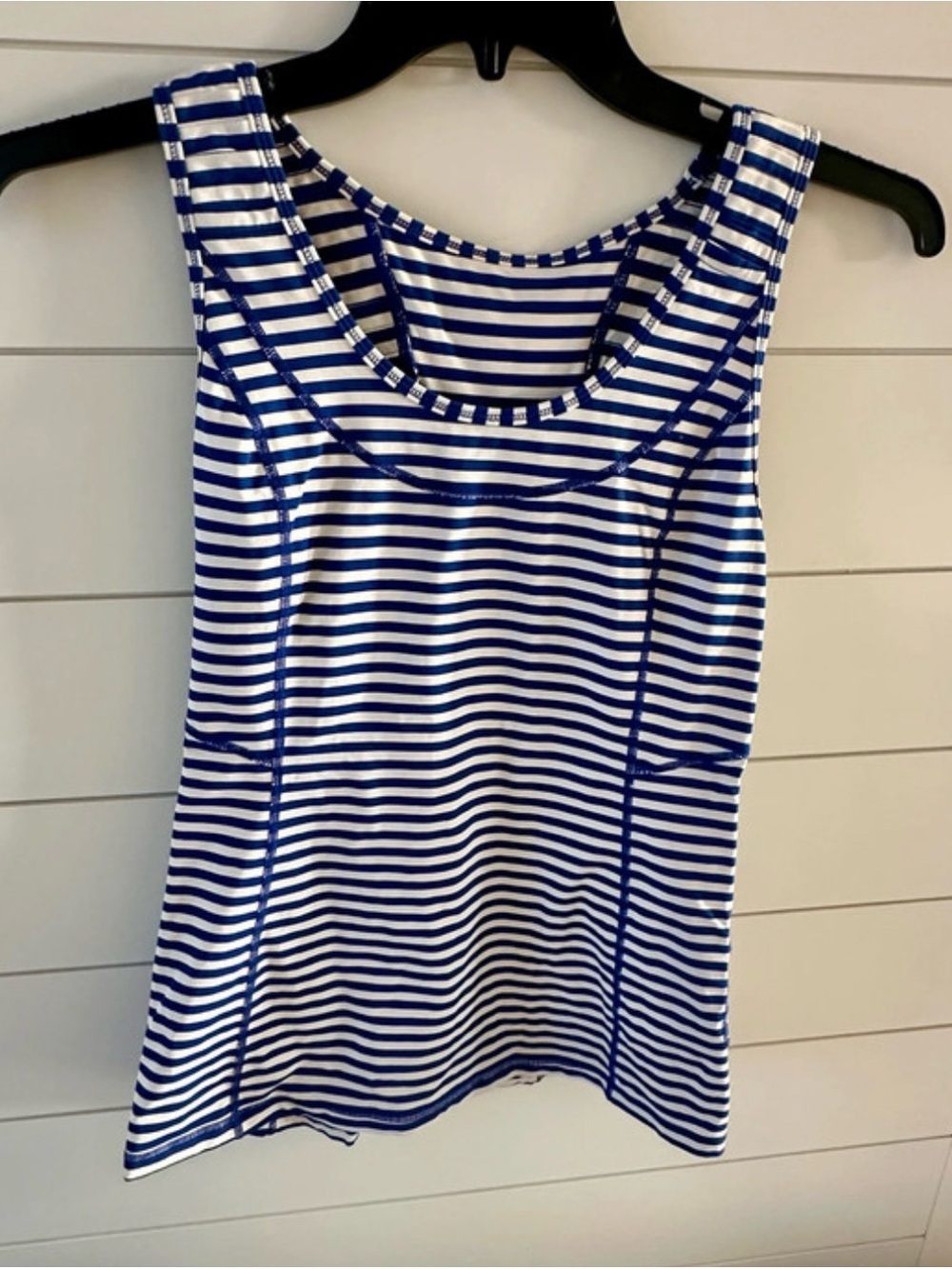 lululemon athletica Blue and White Striped Performance Tank